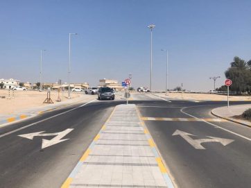 بلدية أبوظبي تنجز مدخلاً ومنفذاً من طريق أبوظبي- العين في بني ياس غرب