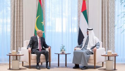 محمد بن زايد يبحث تعزيز التعاون مع الرئيس الموريتاني