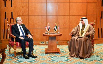 صقر غباش يبحث تعزيز العلاقات الثنائية مع رئيسي مجلسي النواب المصري والعراقي