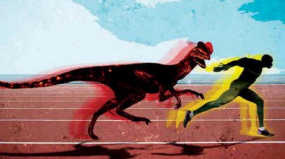 جامايكي يسبق ديناصوراً في سباق افتراضي