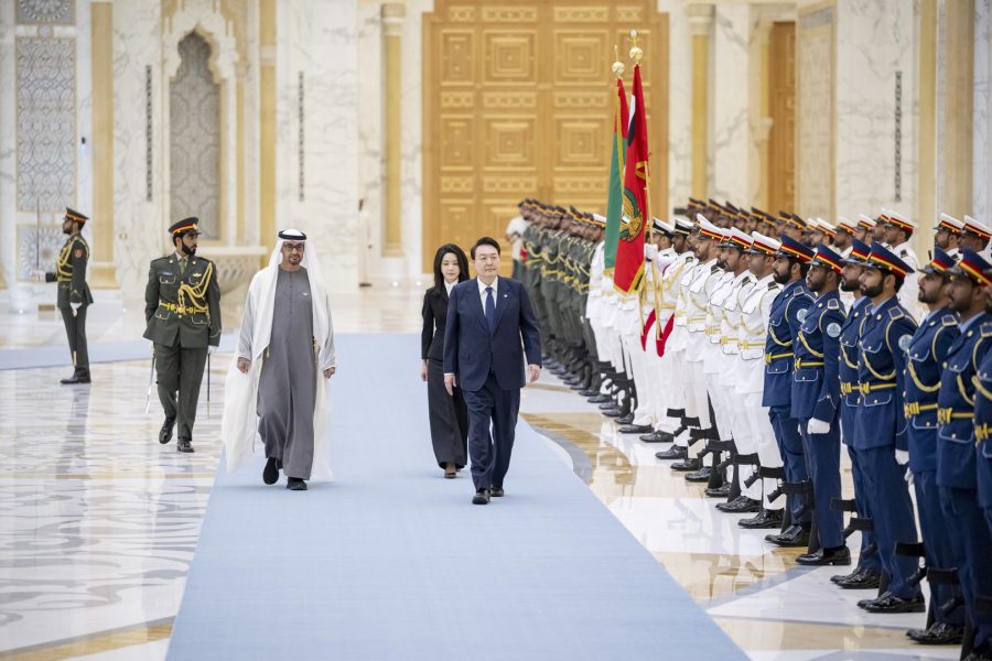 رئيس الدولة يستقبل رئيس كوريا