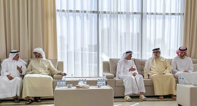 حاكم عجمان وولي عهده يقدمان واجب العزاء في وفاة محمد سلطان الشامسي