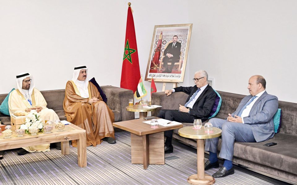 صقر غباش يبحث تعزيز التعاون البرلماني مع رئيسي مجلسي النواب والمستشارين في المغرب