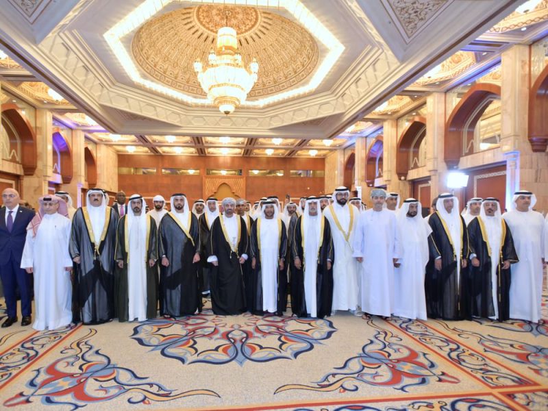 سرور بن محمد وسيف بن زايد يحضر ان حفل السفارة العمانية بمناسبة اليوم الوطني الـ 53