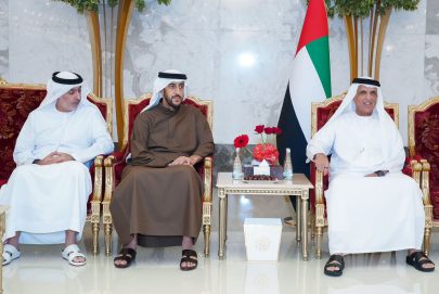 سعود بن صقر يستقبل نائب حاكم أم القيوين والمهنئين بشهر رمضان المبارك