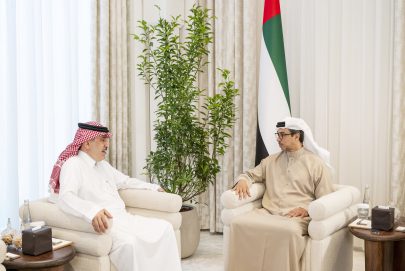 منصور بن زايد يبحث العلاقات الأخوية الراسخة مع السفير السعودي