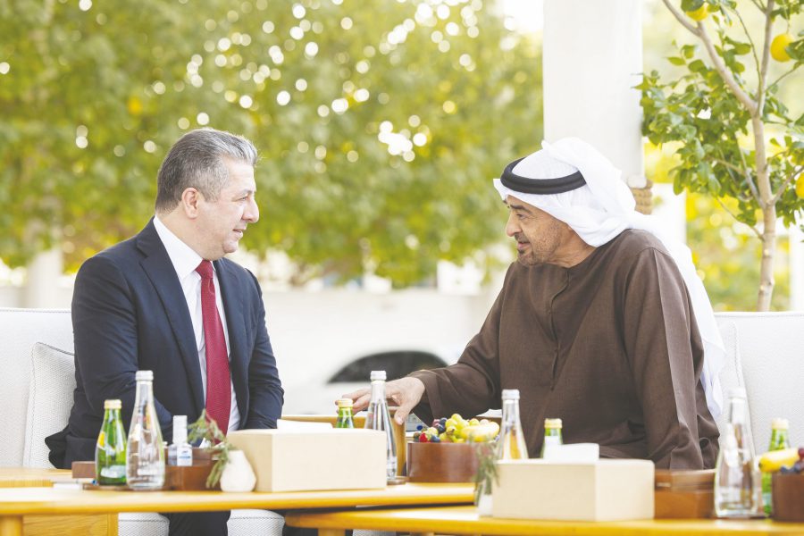 رئيس الدولة يبحث تعزيز التعاون مع رئيس حكومة إقليم كردستان العراق