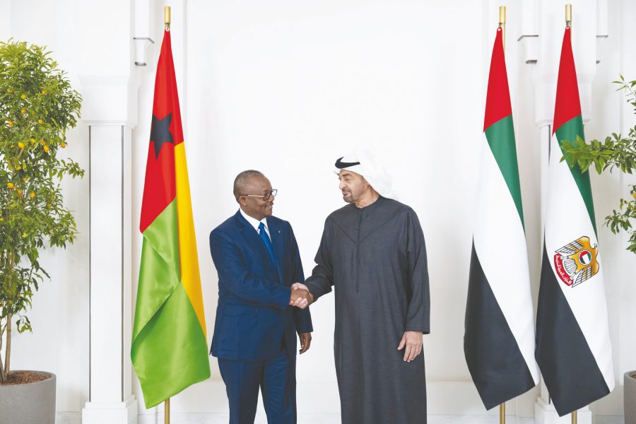 رئيس الدولة ورئيس غينيا بيساو يبحثان علاقات البلدين ويتبادلان الأوسمة