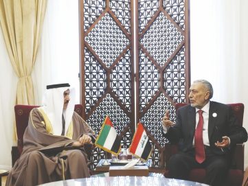 صقر غباش يبحث العلاقات الثنائية مع رئيس مجلس النواب العراقي