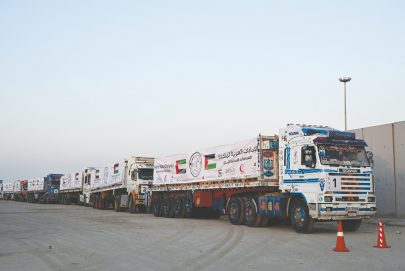 5 قوافل مساعدات إماراتية تصل قطاع غزة ضمن عملية “الفارس الشهم 3”