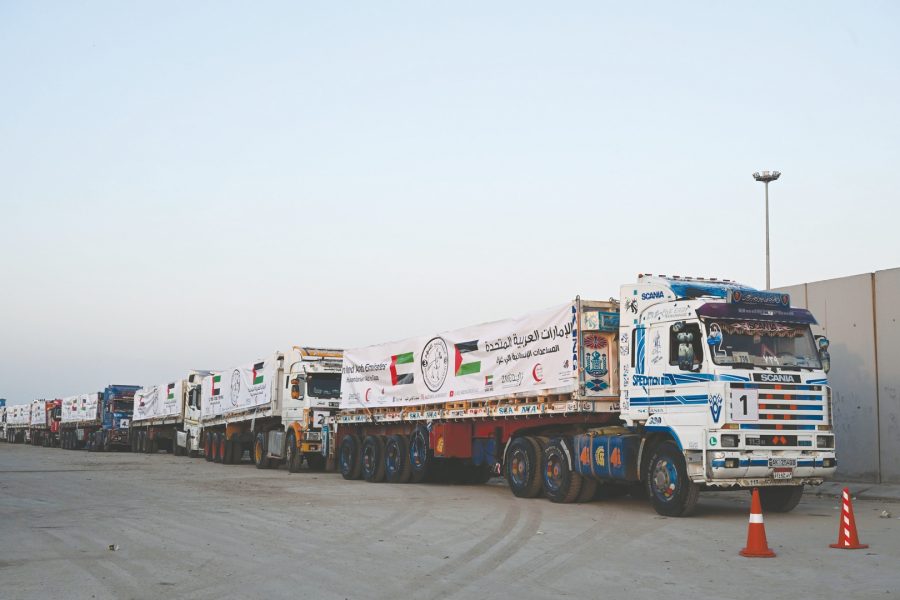 5 قوافل مساعدات إماراتية تصل قطاع غزة ضمن عملية “الفارس الشهم 3”