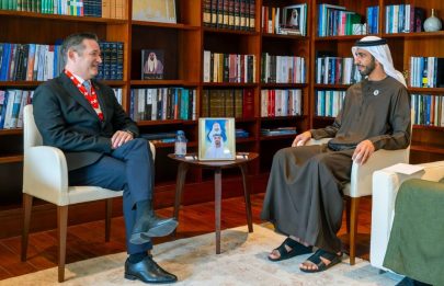 شخبوط بن نهيان يستقبل مسؤولين سويسريين لبحث التطورات في القرن الأفريقي