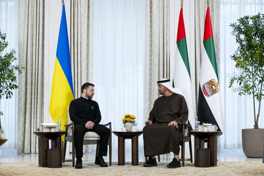 رئيس الدولة والرئيس الأوكراني يبحثان تعزيز علاقات التعاون بين البلدين