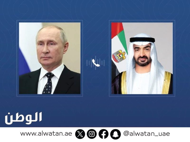 رئيس الدولة يتلقى اتصالاً هاتفياً من الرئيس الروسي