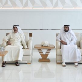 حاكم أم القيوين يستقبل المعزين بوفاة الشيخة حصة بنت حميد بن عبدالرحمن الشامسي