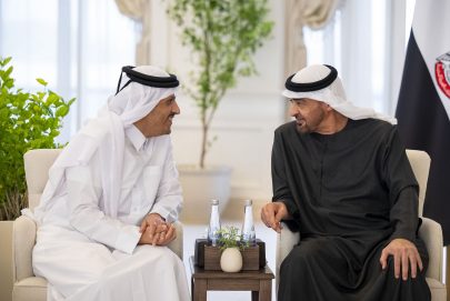 رئيس الدولة يبحث العلاقات الأخوية مع رئيس مجلس الوزراء وزير خارجية قطر