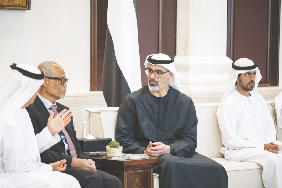 خالد بن محمد بن زايد يستقبل عدداً من الضيوف والمشاركين في النسخة الثانية من منتدى الرعاية الاجتماعية في أبوظبي