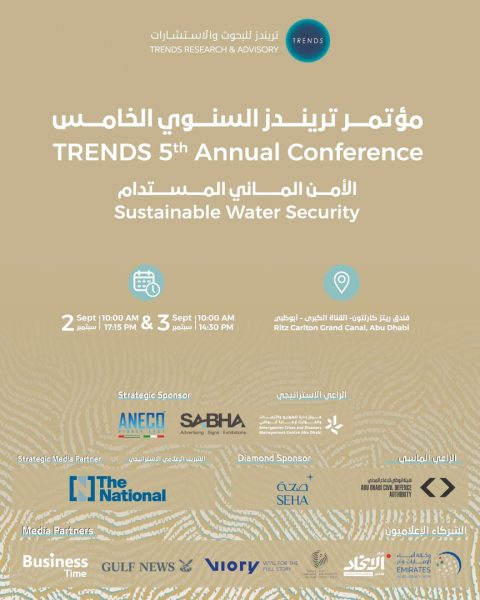انطلاق المؤتمر السنوي الخامس لـ”تريندز” حول الأمن المائي المستدام