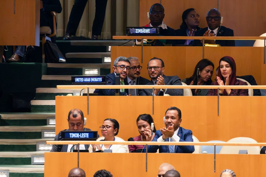 عبدالله بن زايد يقود وفد الدولة في المؤتمر الدولي رفيع المستوى للتسوية السلمية للقضية الفلسطينية وتطبيق حل الدولتين