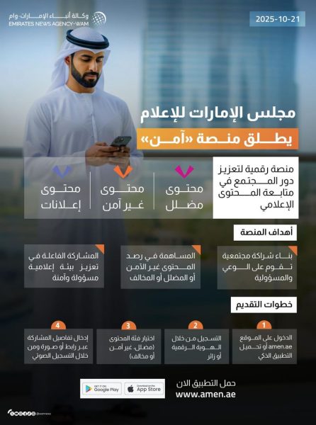 مجلس الإمارات للإعلام يطلق منصة “آمن ” لتعزيز المشاركة المجتمعية في بناء إعلام مسؤول وآمن