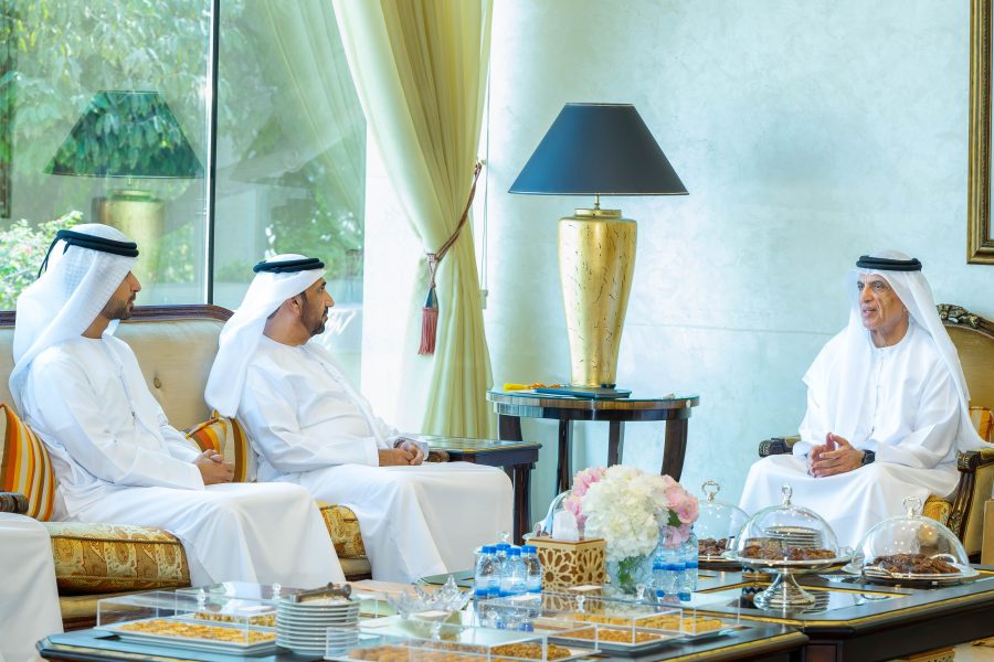 سعود بن صقر يستقبل رئيس البرلمان العربي