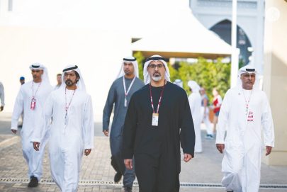 خالد بن محمد بن زايد يزور فعاليات اليوم الختامي لسباق جائزة الاتحاد للطيران الكبرى للفورمولا 1