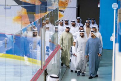 ذياب بن محمد بن زايد يشهد جانباً من منافسات بطولة هوكي الجليد ضمن فعاليات ألعاب الماسترز أبوظبي 2026