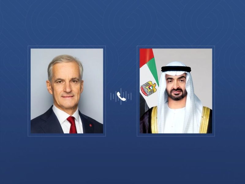 رئيس الدولة ورئيس وزراء النرويج يبحثان تداعيات التطورات الإقليمية