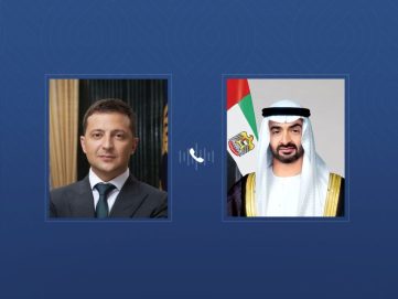 خلال اتصال هاتفي مع رئيس الدولة..الرئيس الأوكراني يدين الاعتداءات الإيرانية ضد الإمارات