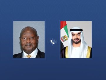 رئيس الدولة يتلقى اتصالاً هاتفياً من الرئيس الأوغندي يؤكد خلاله التضامن مع الإمارات إثر الاعتداءات الإيرانية على أراضيها