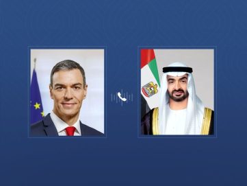 خلال اتصال هاتفي مع رئيس الدولة..رئيس وزراء إسبانيا يدعو إلى الحوار والحلول الدبلوماسية في تسوية قضايا المنطقة بما يحفظ أمنها واستقرارها