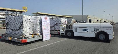 طائرة إغاثة محملة بـ 100 طن من المواد الغذائية تغادر إلى غزة