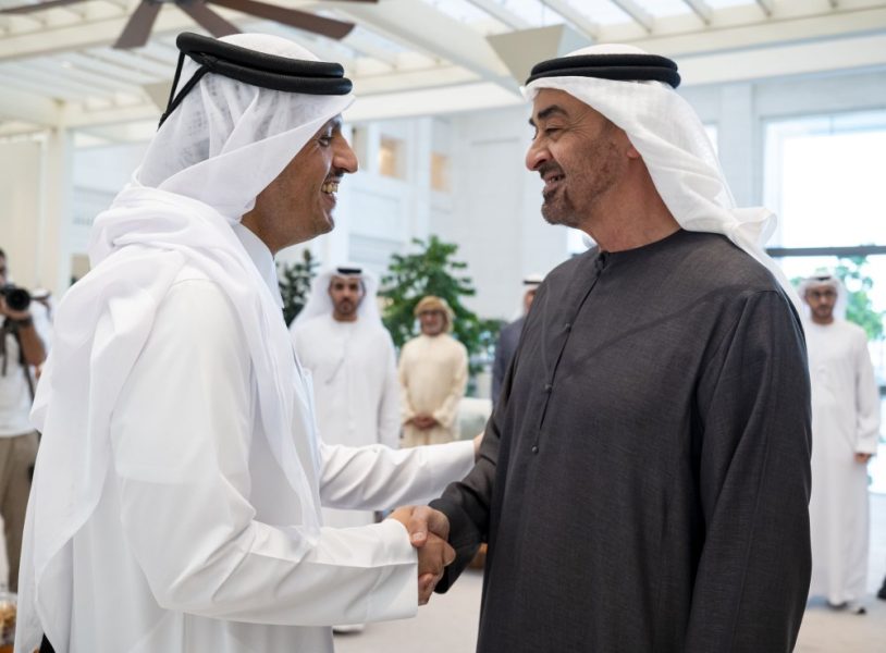 رئيس الدولة يستقبل رئيس مجلس الوزراء وزير خارجية قطر