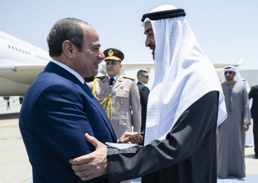 رئيس الدولة والرئيس المصري يبحثان العلاقات الأخوية والتطورات الإقليمية
