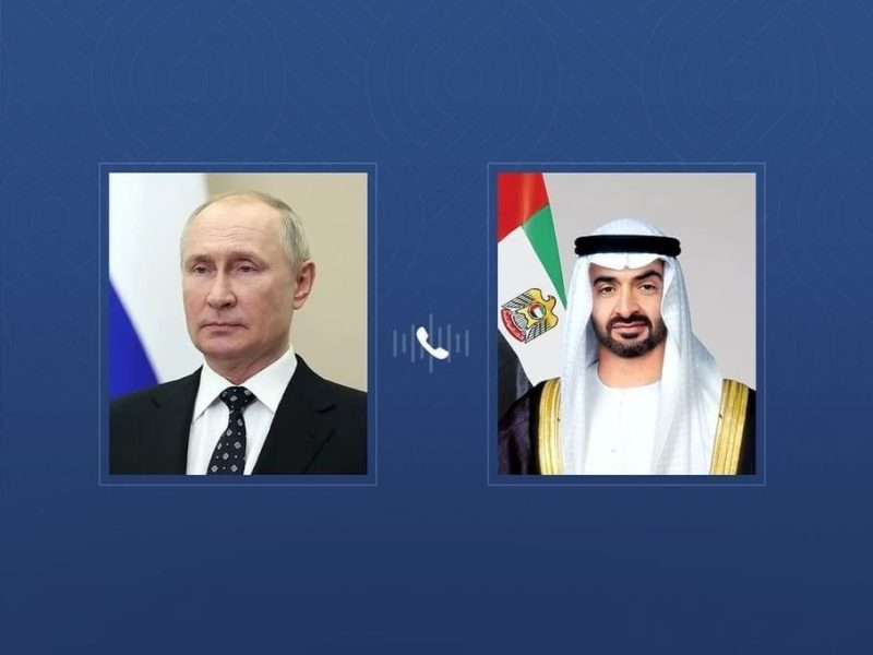 رئيس الدولة يتلقى اتصالاً هاتفياً من الرئيس الروسي