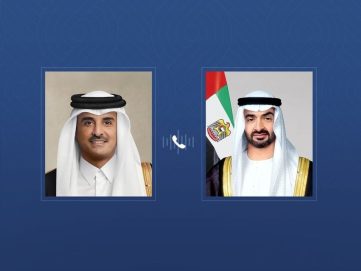 رئيس الدولة يتلقى اتصالاً هاتفياً من أمير قطر