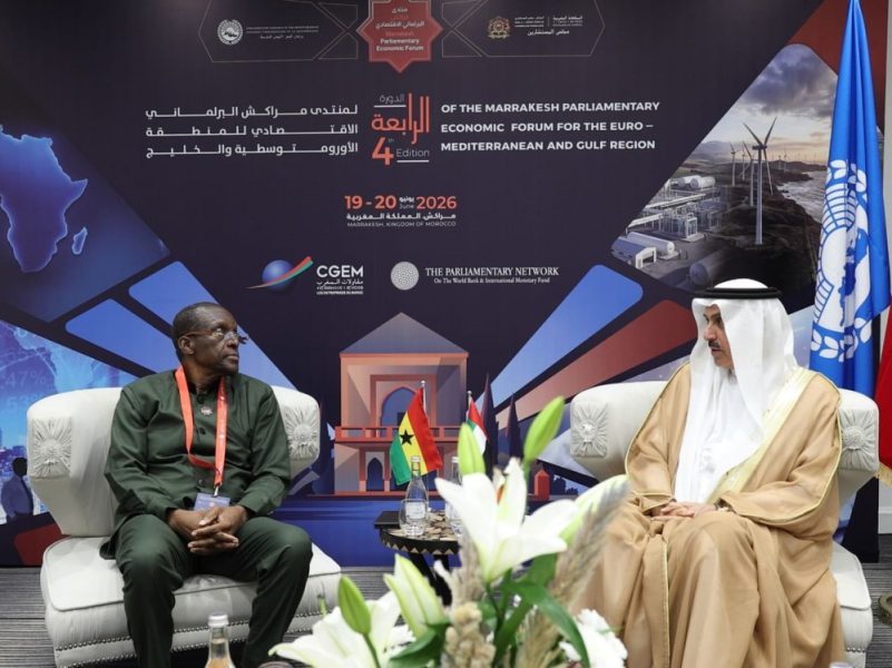صقر غباش ورئيس برلمان غانا يؤكدان أهمية الارتقاء بالعلاقات الثنائية وتفعيل لجنة الصداقة البرلمانية