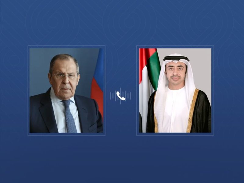 عبدالله بن زايد يتلقى اتصالاً هاتفياً من وزير الخارجية الروسي