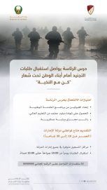 حرس الرئاسة يواصل تلقي طلبات التجنيد من أبناء الوطن تحت شعار”كن مع النخبة”