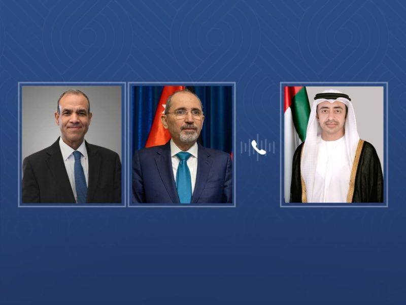 عبدالله بن زايد يجري اتصالين هاتفيين مع نائب رئيس الوزراء وزير الخارجية وشؤون المغتربين الأردني ووزير الخارجية المصري