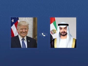 رئيس الدولة يتلقى اتصالاً هاتفياً من الرئيس الأميركي