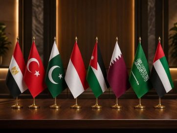 بيان مشترك لوزراء خارجية دولة الإمارات والسعودية وقطر والأردن وإندونيسيا وباكستان وتركيا ومصر