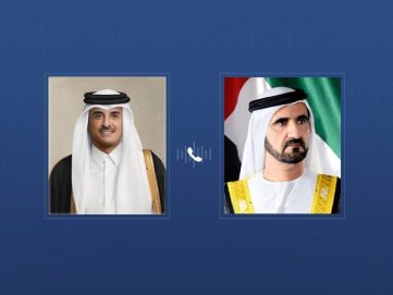 ‏محمد بن راشد يتقبّل خلال اتصال هاتفي تعازي أمير دولة قطر في وفاة الشيخ أحمد بن راشد