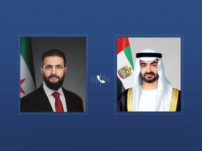 رئيس الدولة والرئيس السوري يبحثان خلال اتصال هاتفي علاقات البلدين والتطورات الإقليمية