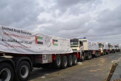ضمن عملية “الفارس الشهم 3”.. دخول قافلتي مساعدات إماراتية إلى قطاع غزة تحملان 259 طنًا من المواد الغذائية