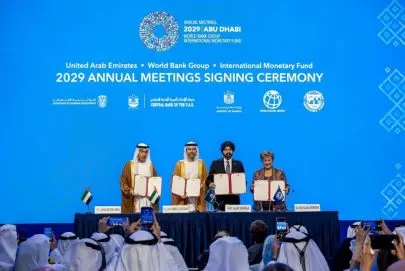 الإمارات توقع اتفاقية استضافة الاجتماعات السنوية لمجموعة البنك الدولي وصندوق النقد الدولي لعام 2029 في أبوظبي