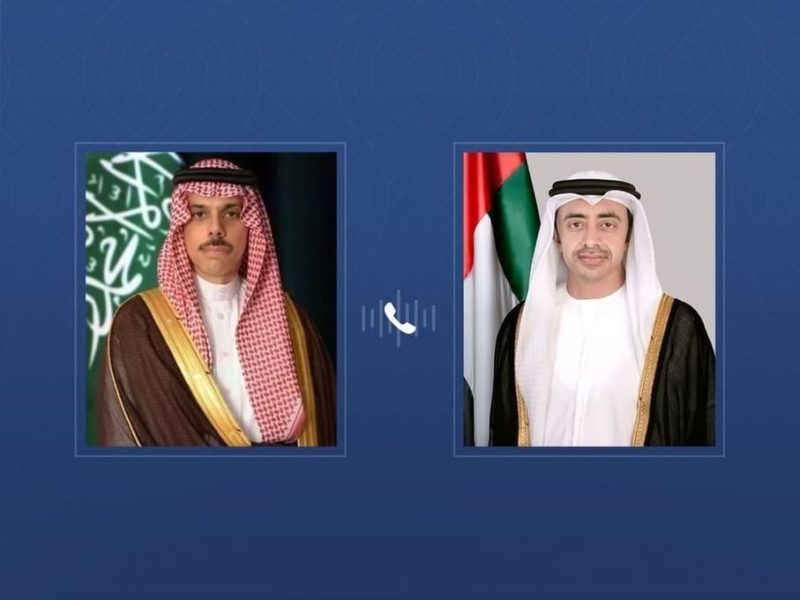 عبدالله بن زايد ووزير خارجية المملكة العربية السعودية يبحثان هاتفيا المستجدات الإقليمية