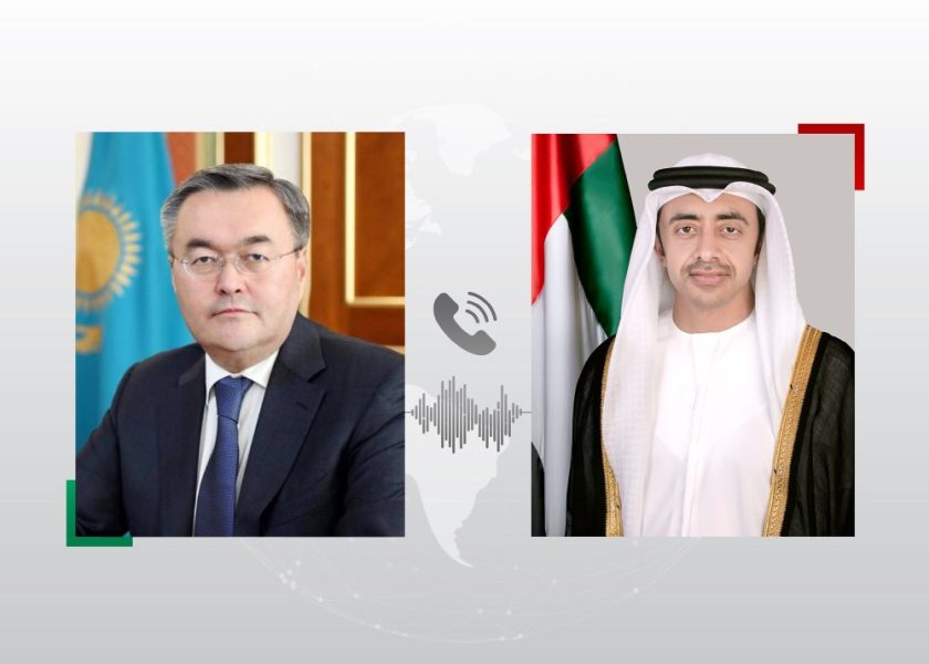 عبدالله بن زايد ووزير خارجية كازاخستان يبحثان هاتفيا العلاقات الثنائية والتطورات الإقليمية والدولية